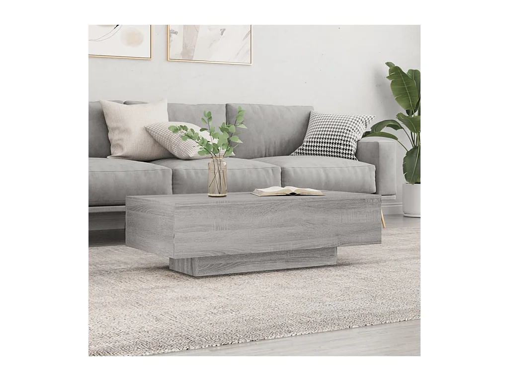 Table basse sonoma gris 100x49,5x31 cm bois d'ingénierie