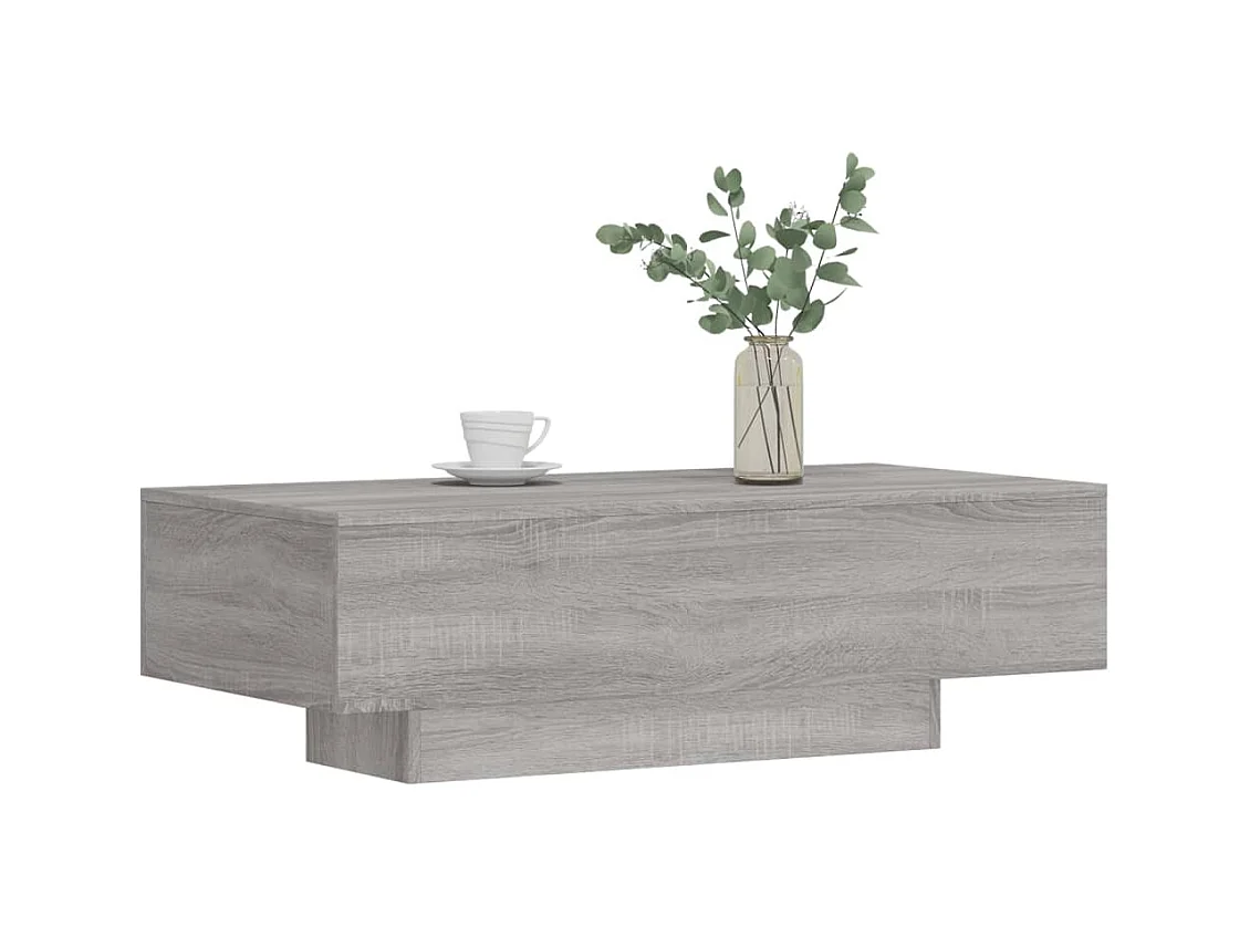 Table basse sonoma gris 100x49,5x31 cm bois d'ingénierie