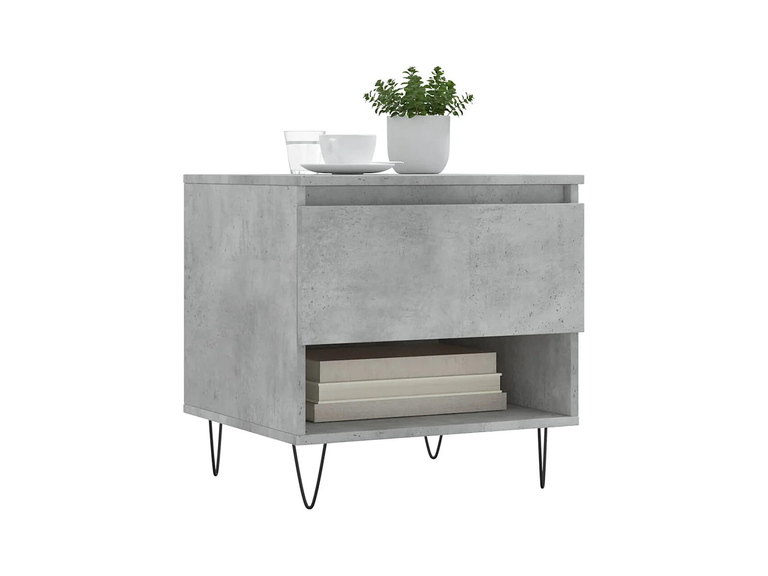 Mesa de centro madera de ingeniería gris hormigón 50x46x50 cm