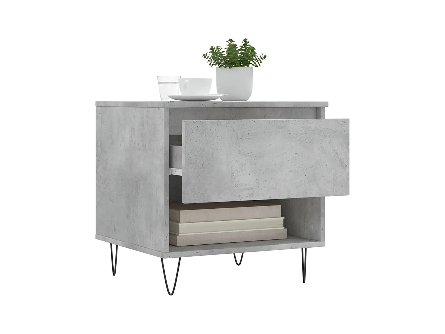 Mesa de centro madera de ingeniería gris hormigón 50x46x50 cm