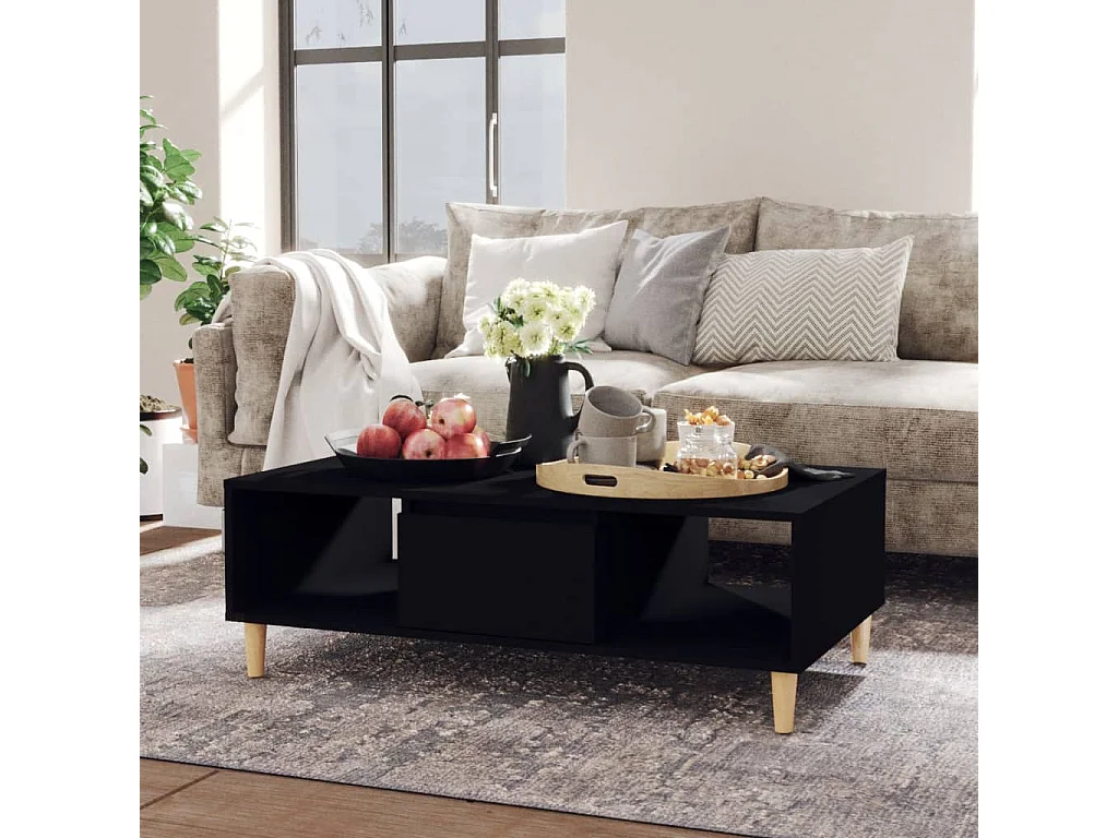 Table basse Noir 103,5x60x35 cm Aggloméré