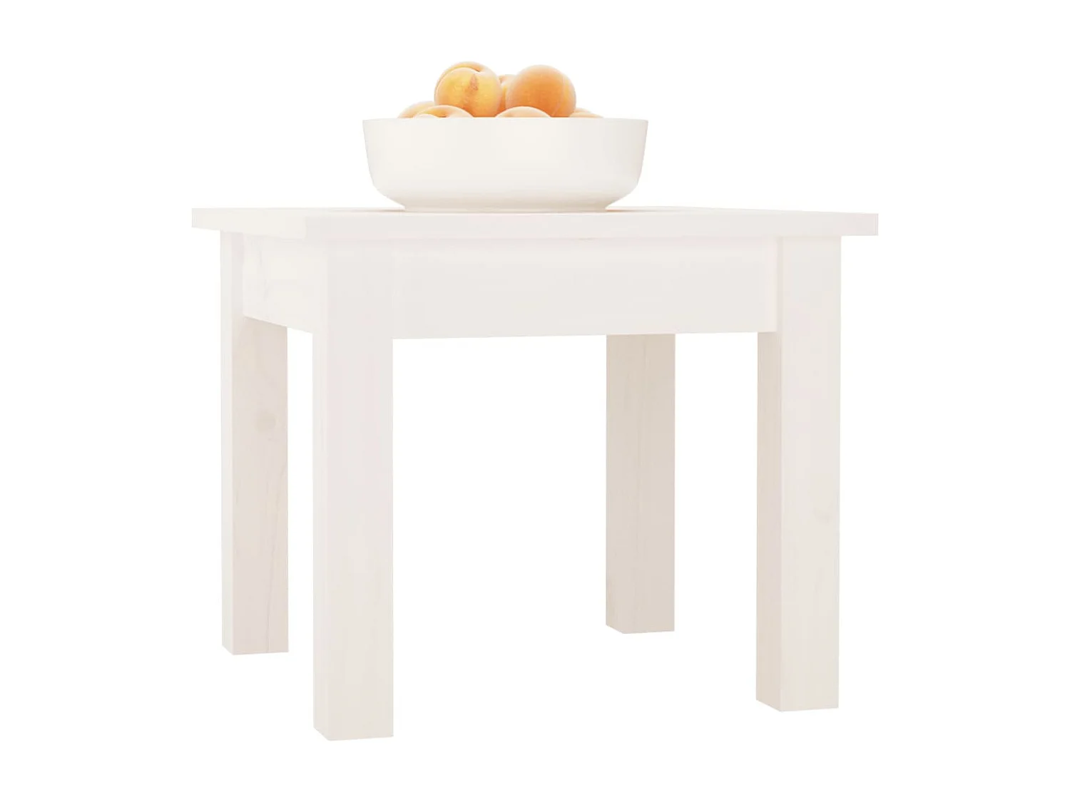 Table basse Blanc 35x35x30 cm Bois massif de pin