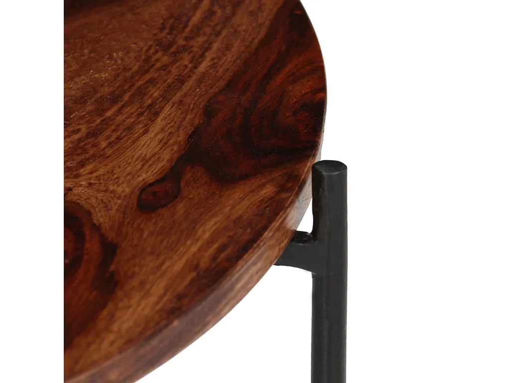 Ensemble de table basse 2 pièces Bois de Sesham massif 60 x 35 cm