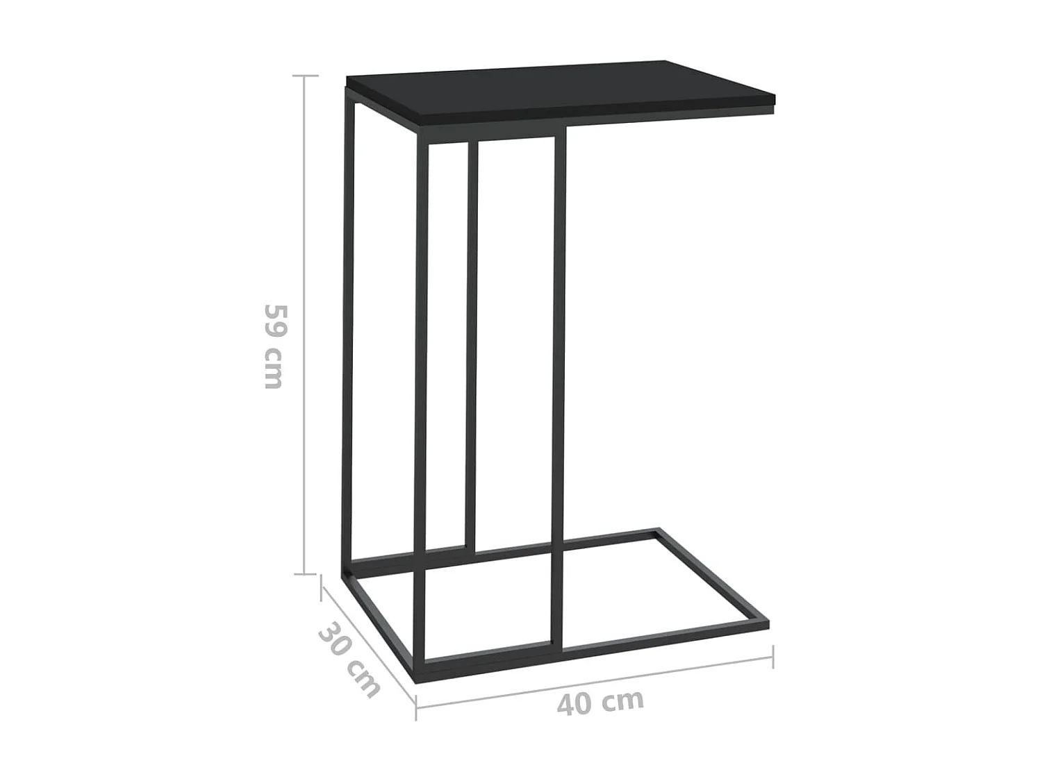 Table d'appoint Noir 40x30x59 cm Bois d'ingénierie