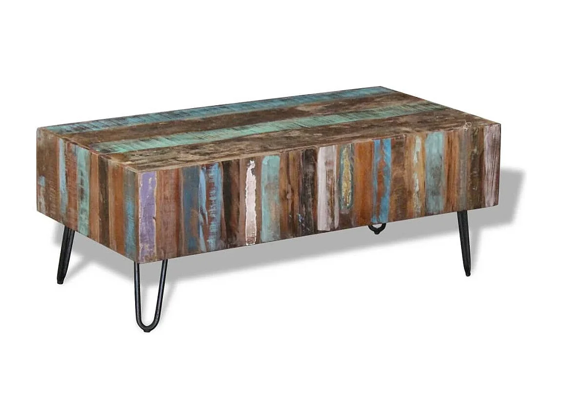Table basse Bois massif de récupération 100x50x38 cm