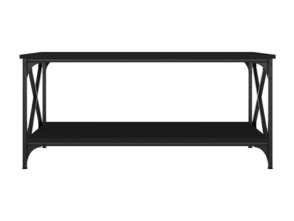Table basse Noir 100x50x45 cm Bois d'ingénierie et fer