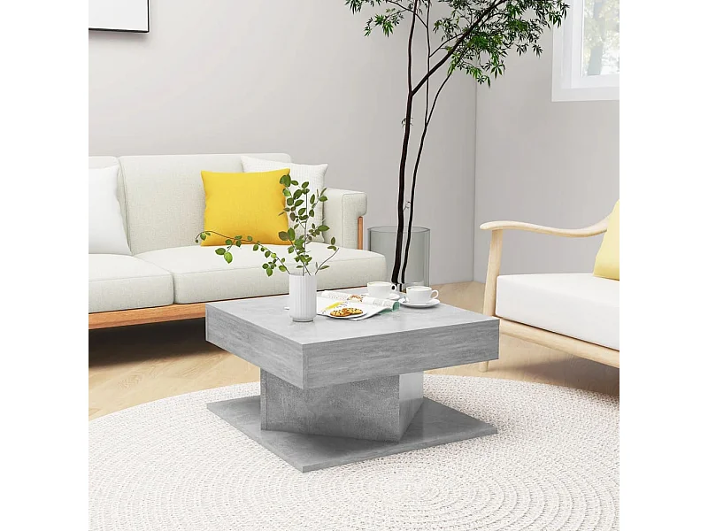 Table basse Gris béton 57x57x30 cm Aggloméré