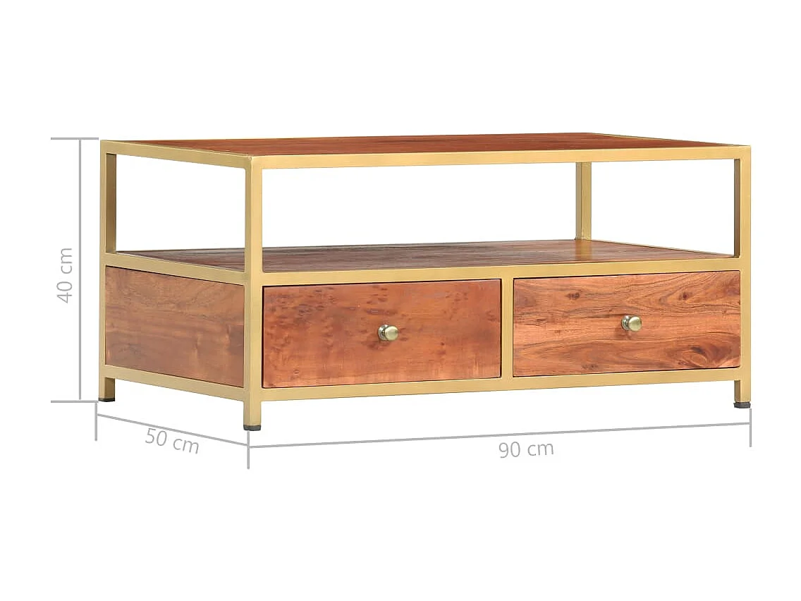 Table basse 90 x 50 x 40 cm Bois d'acacia massif