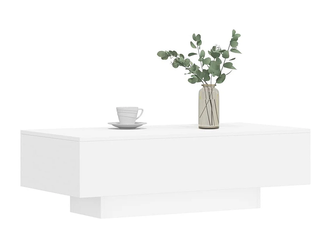 Table basse blanc 100x49,5x31 cm bois d'ingénierie