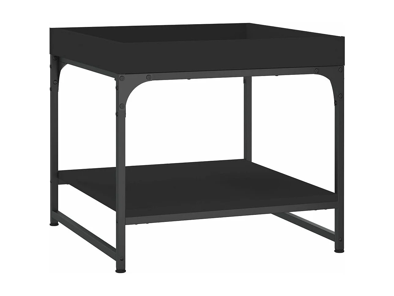 Table basse noir 49,5x49,5x45 cm bois d'ingénierie