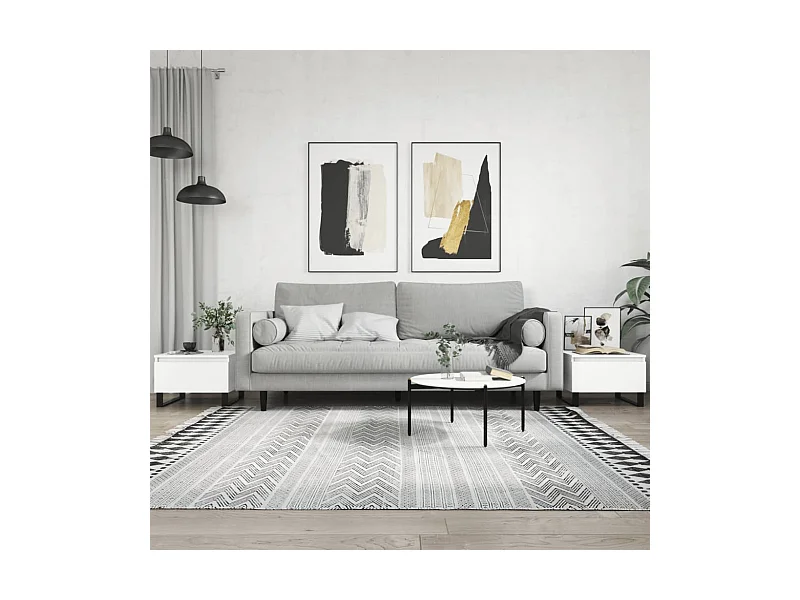 Mesas de centro 2 unidades madera de ingeniería blanco 50x46x35 cm