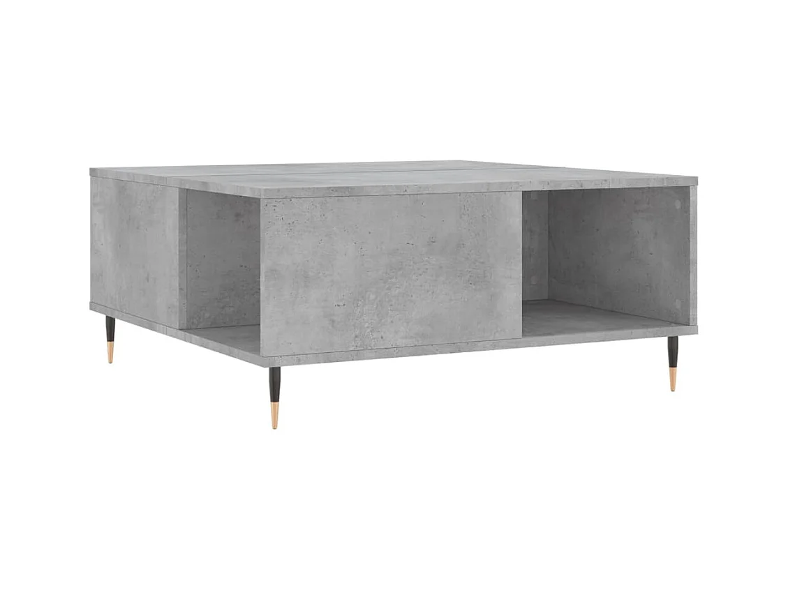 Table basse gris béton 80x80x36,5 cm bois d'ingénierie