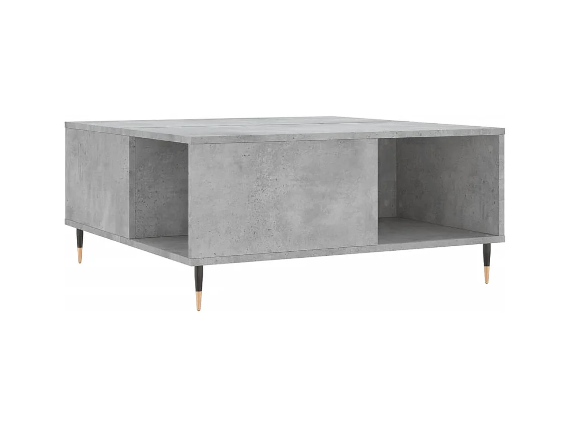 Table basse gris béton 80x80x36,5 cm bois d'ingénierie
