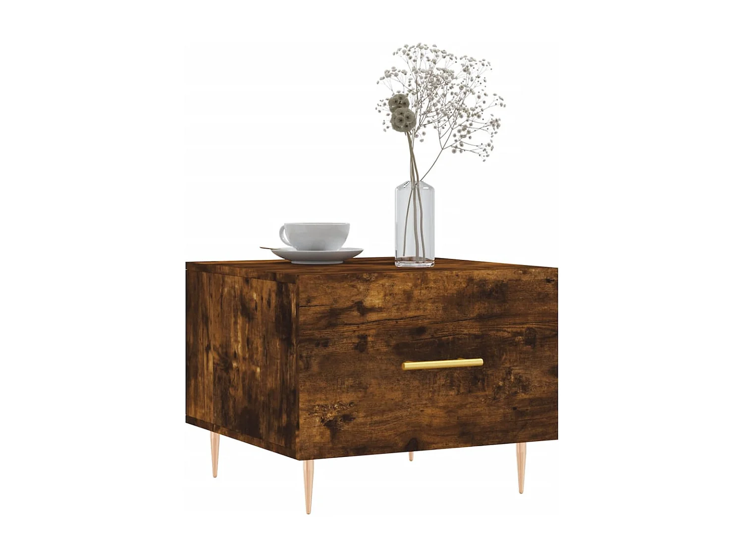 Tables basses 2 pièces chêne fumé 50x50x40 cm bois d'ingénierie