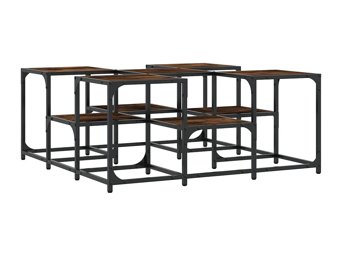 Table basse chêne fumé 91x91x40 cm bois d'ingénierie