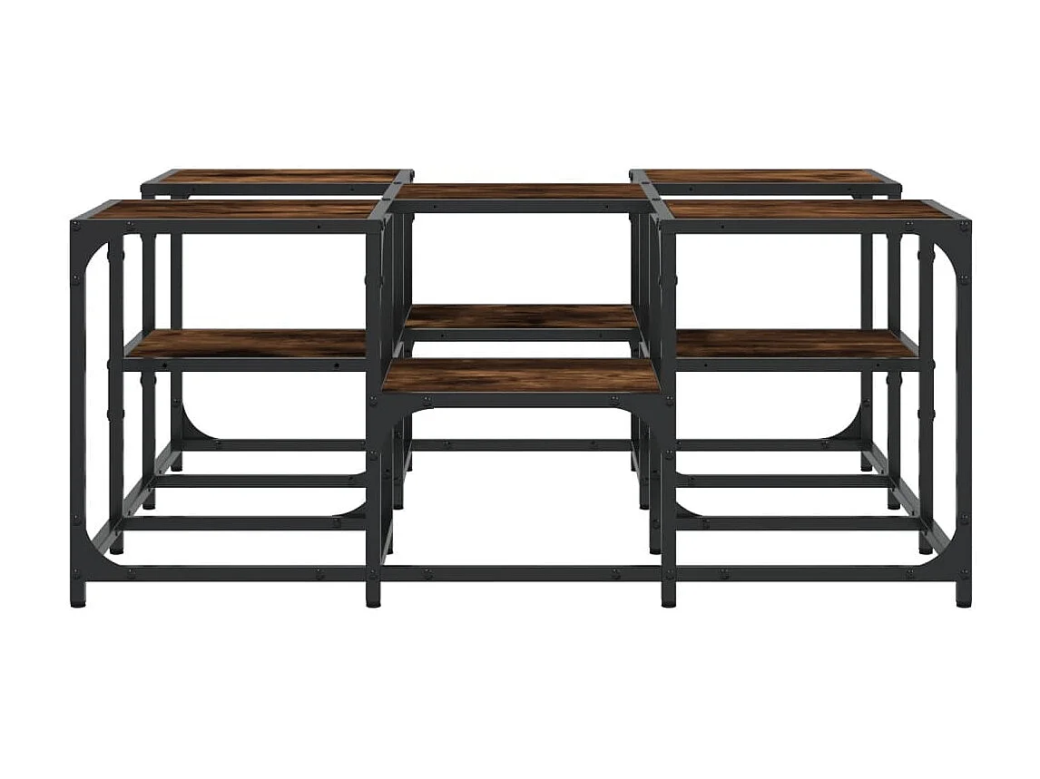 Table basse chêne fumé 91x91x40 cm bois d'ingénierie