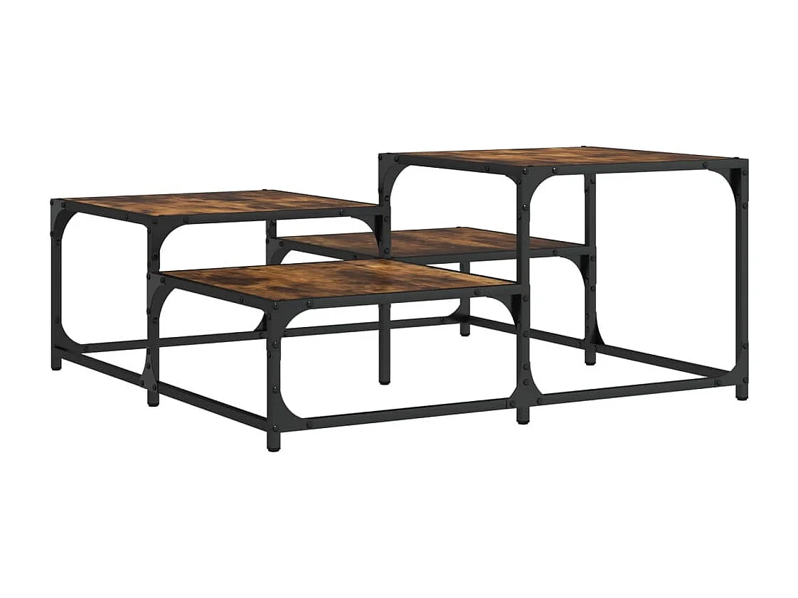 Salontafel 87,5x87,5x40 cm bewerkt hout gerookt eikenkleurig