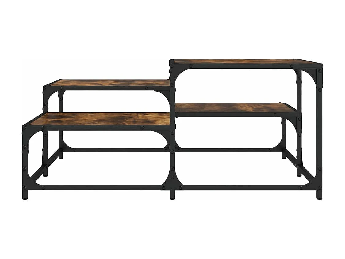 Salontafel 87,5x87,5x40 cm bewerkt hout gerookt eikenkleurig