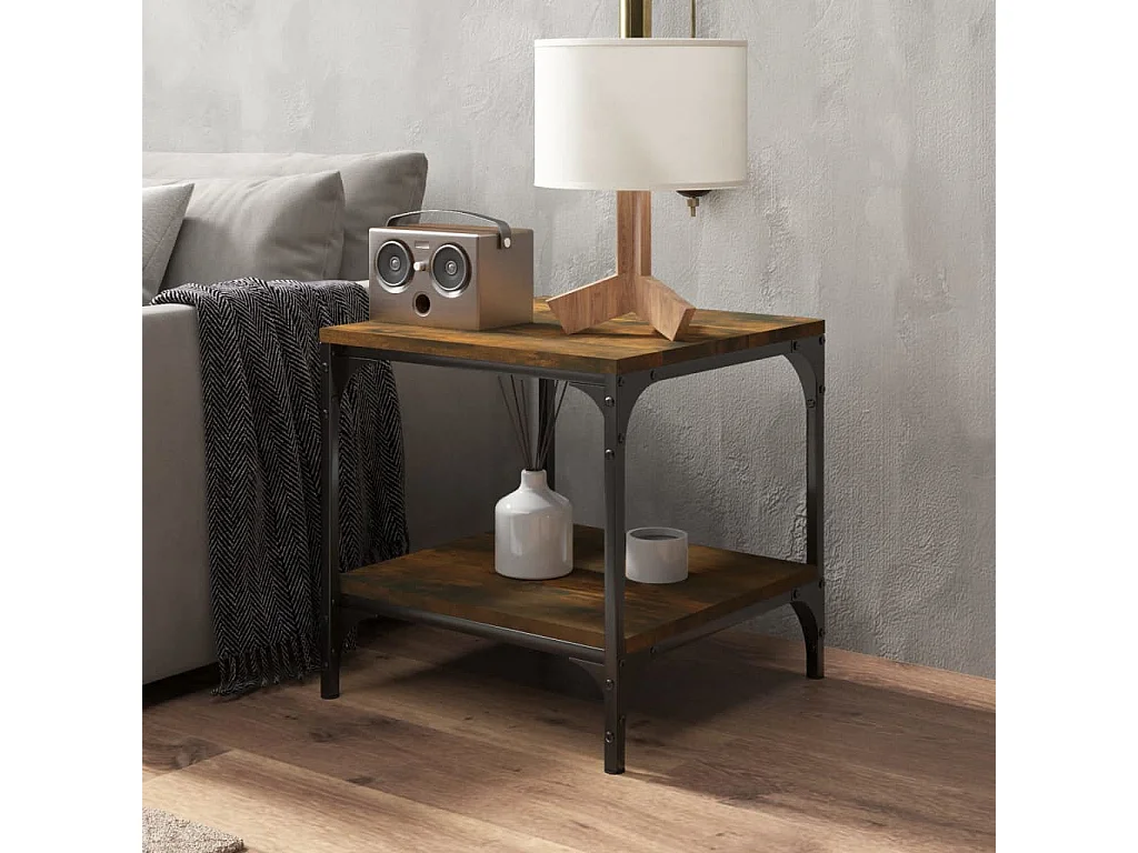 Tables d'appoint 2 pièces Chêne fumé 40x40x40 cm Bois d'ingénierie