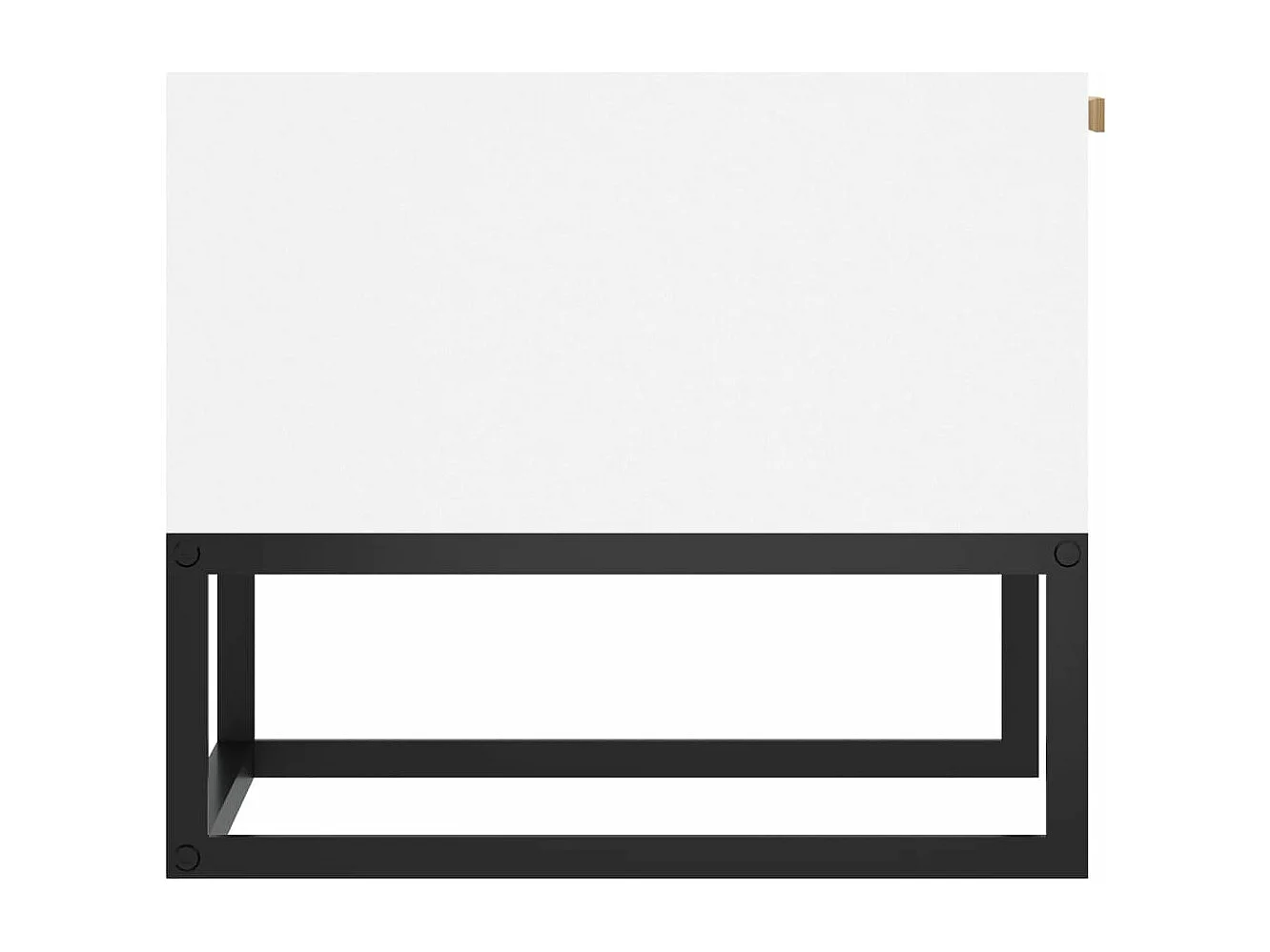 Table basse blanc 80x40x35 cm Bois d'ingénierie et fer