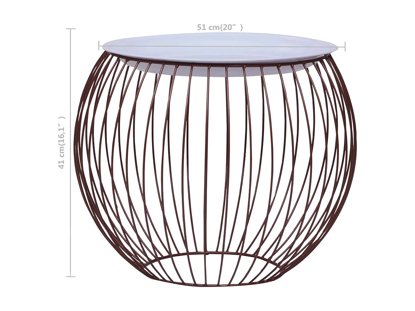 Mesa de centro dorado Ø 51 cm