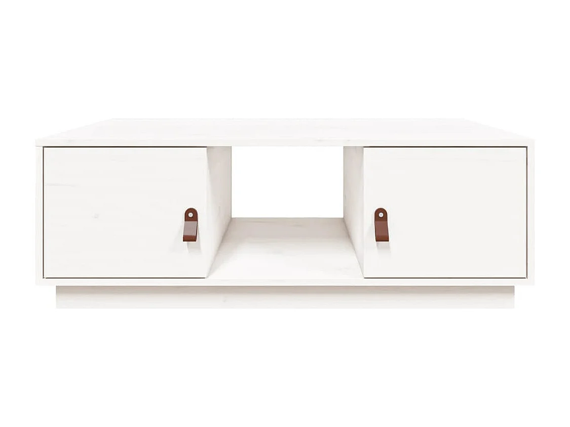 Table basse Blanc 100x50x35 cm Bois massif de pin