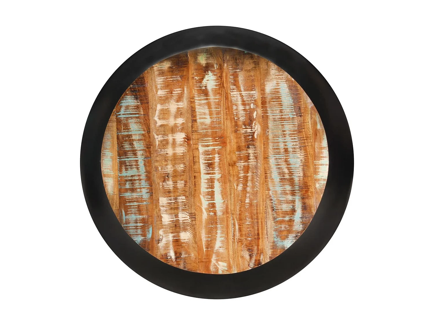 Table basse Noir 68x68x30 cm Bois de récupération solide