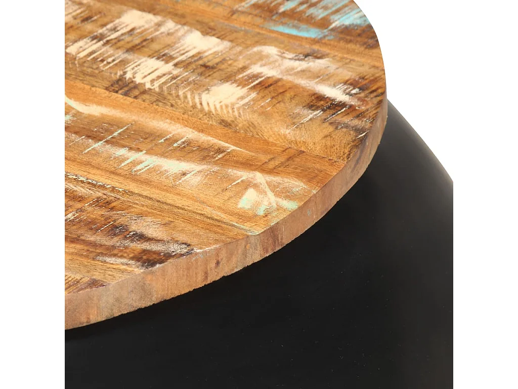 Table basse Noir 68x68x30 cm Bois de récupération solide