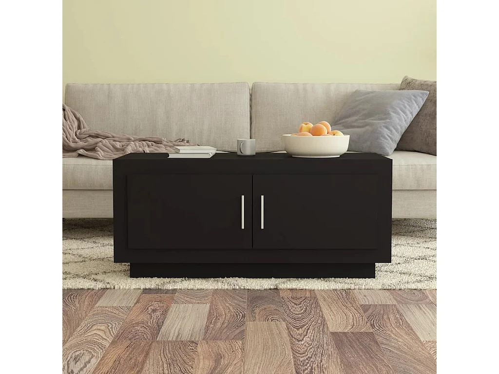 Table basse Noir 102x50x45 cm Bois d'ingénierie