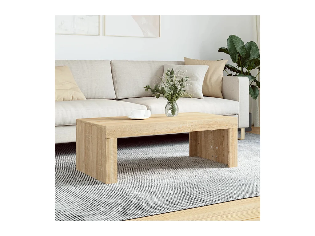 Table basse chêne sonoma 102x50x36 cm bois d'ingénierie
