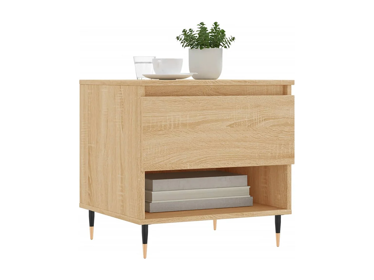 Salontafels 2 st 50x46x50 cm bewerkt hout sonoma eikenkleurig