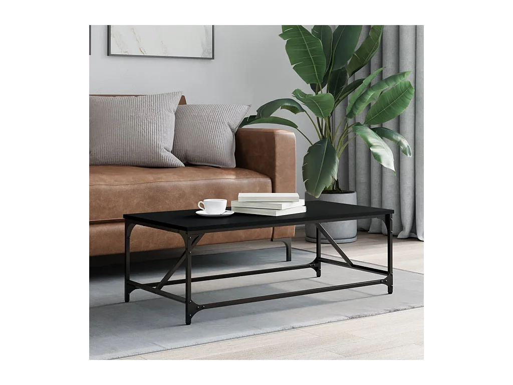 Table basse Noir 100x50x35 cm Bois d'ingénierie