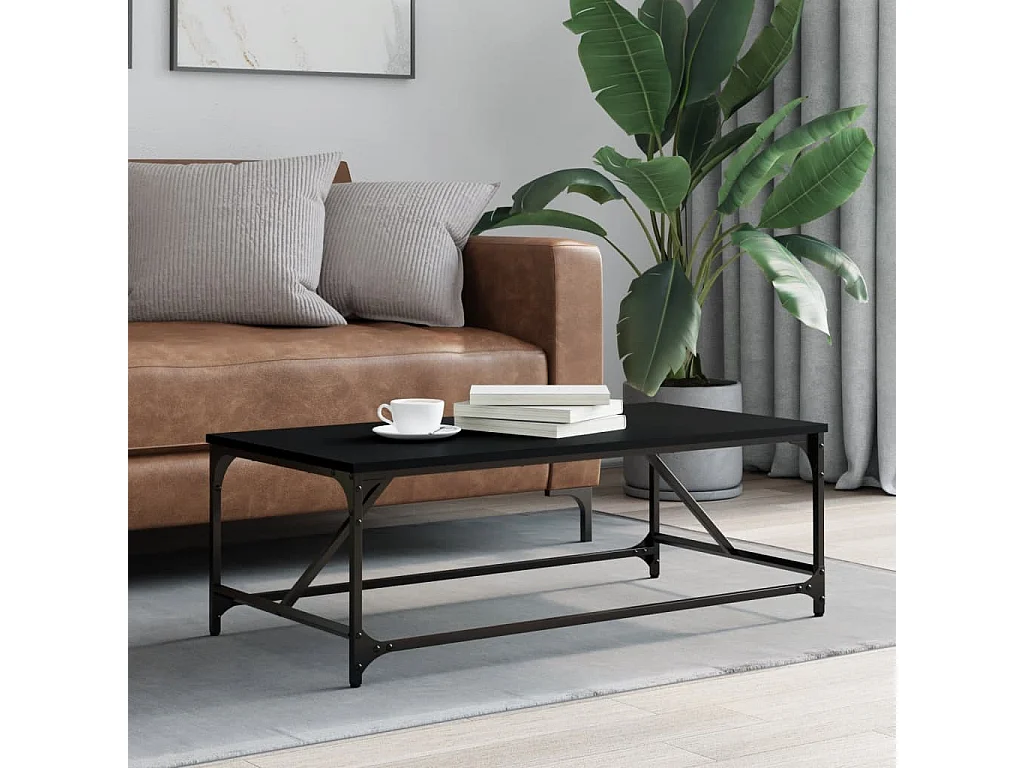 Table basse Noir 100x50x35 cm Bois d'ingénierie