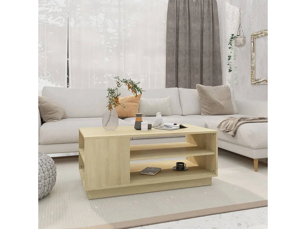 Table basse Chêne sonoma 102x55x43 cm Aggloméré