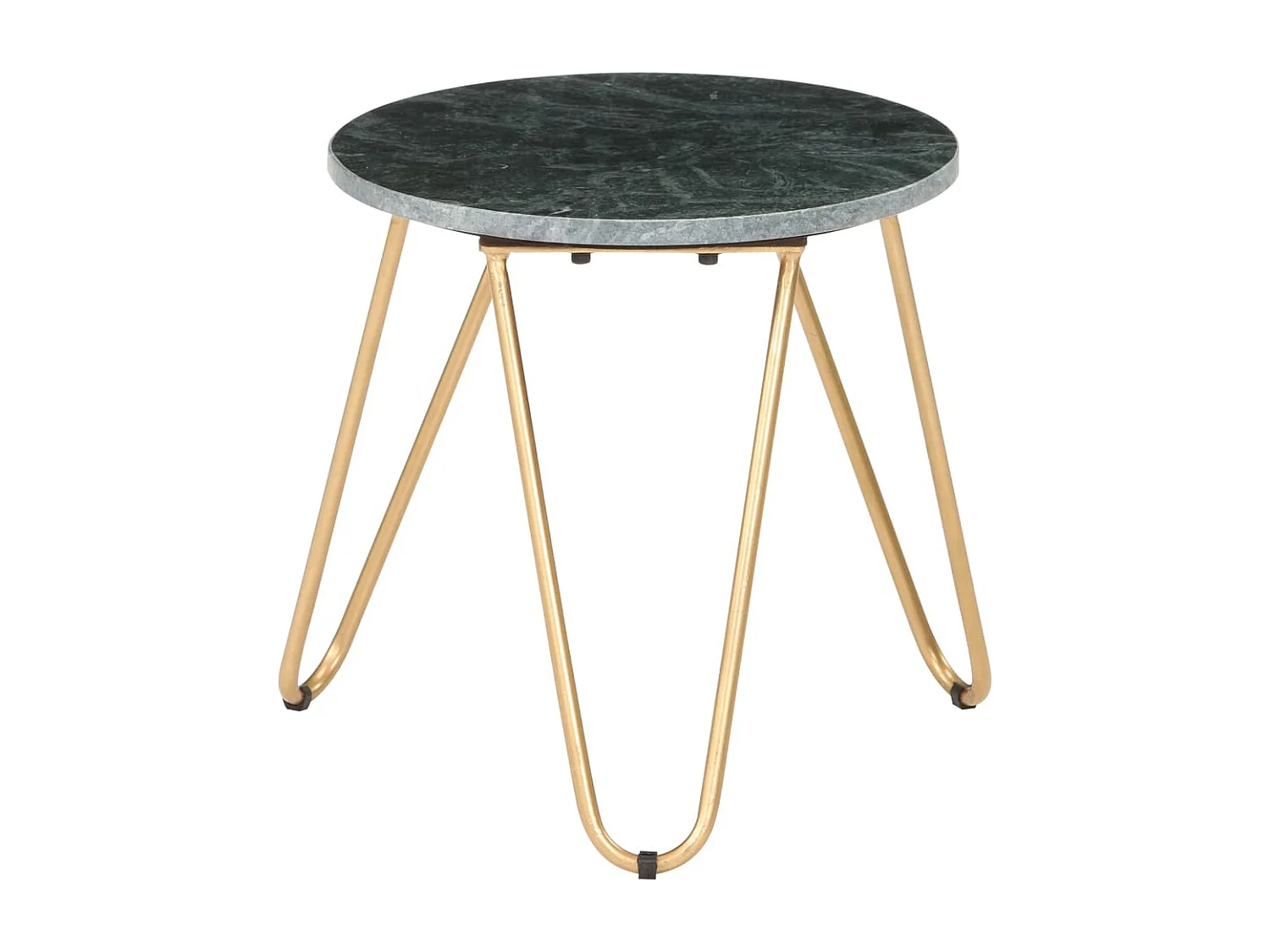 Table basse Vert 40x40x40 cm Pierre véritable et texture marbre