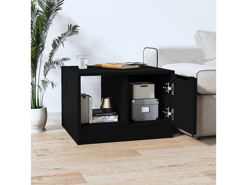 Table basse Noir 50x50x36 cm Bois d'ingénierie