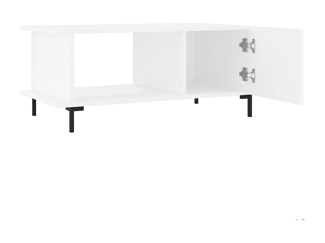 Mesa de centro madera contrachapada blanco 90x50x40 cm