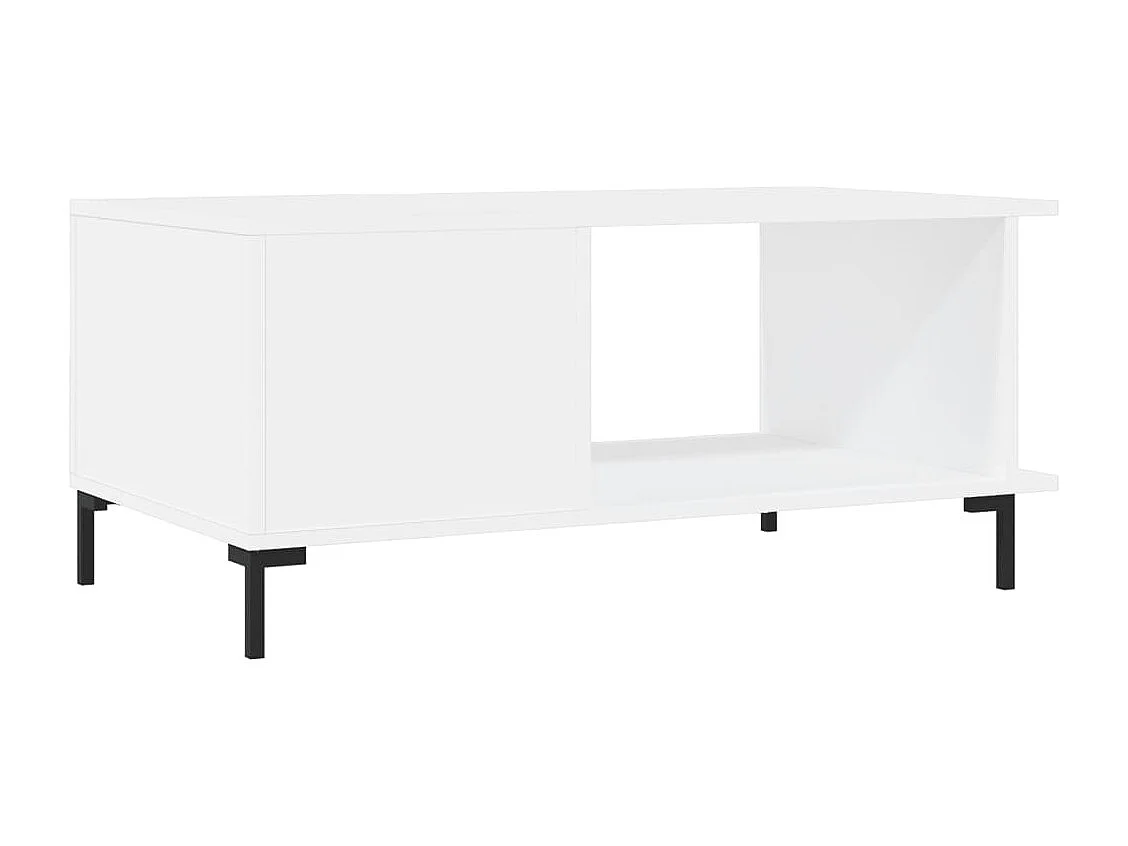 Mesa de centro madera contrachapada blanco 90x50x40 cm