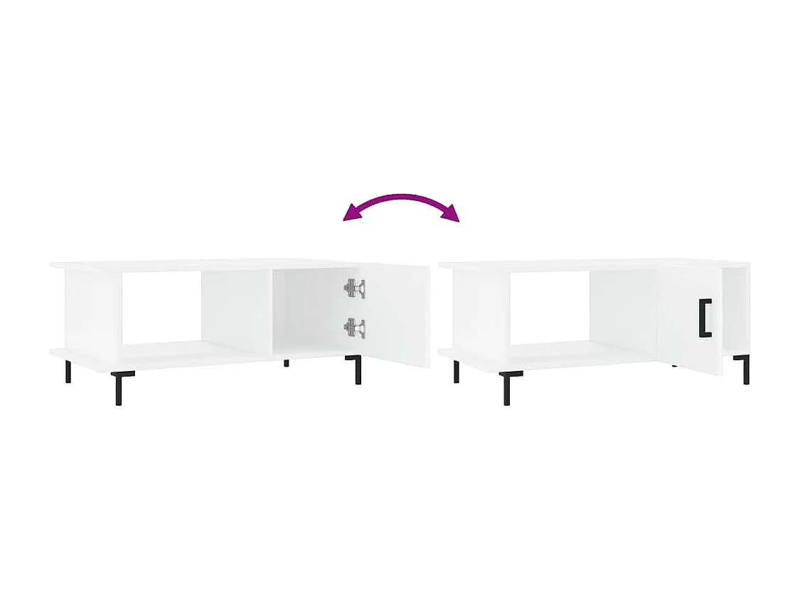 Mesa de centro madera contrachapada blanco 90x50x40 cm