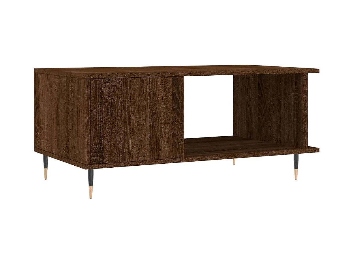 Salontafel 90x50x40 cm bewerkt hout bruin eikenkleur