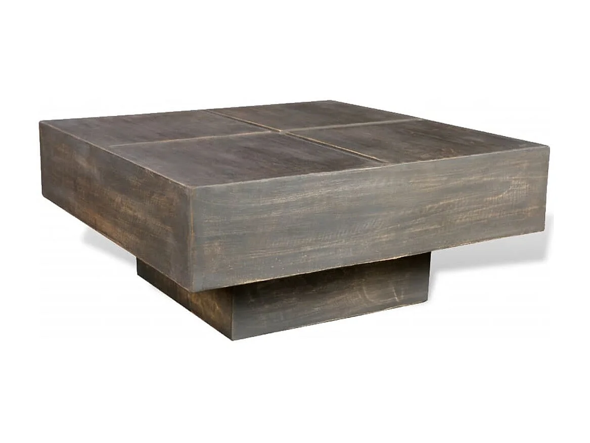 Table basse carrée Marron foncé Bois massif de manguier