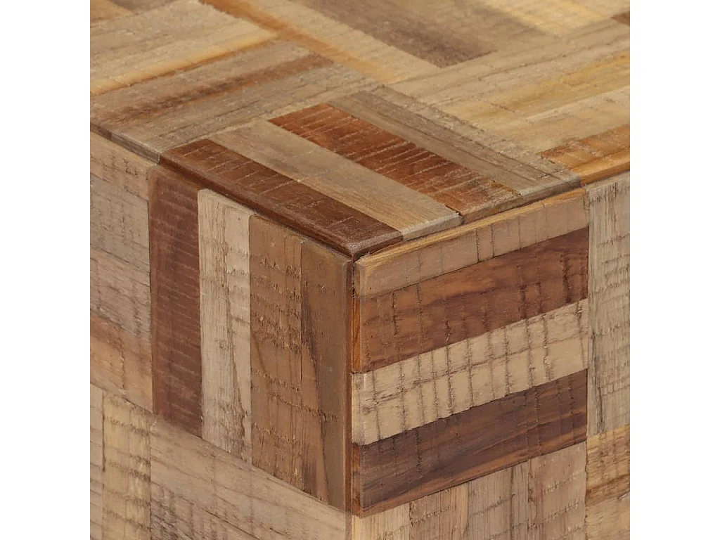 Salontafel 55x55x40 cm massief gerecycled teakhout grijs