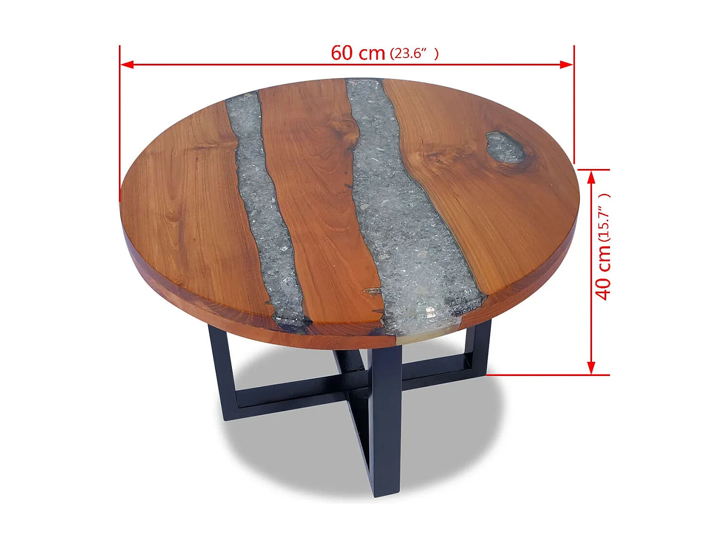 Table basse Teck Résine 60 cm