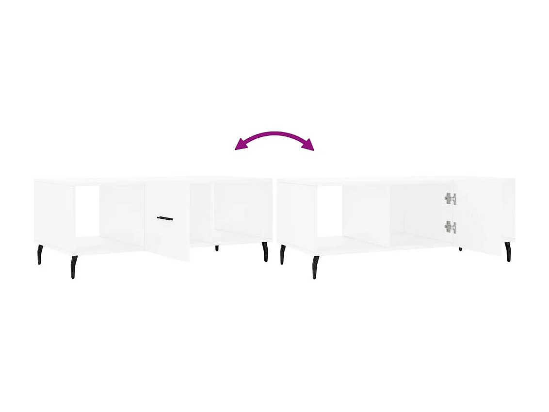 Table basse blanc 102x50x40 cm bois d'ingénierie