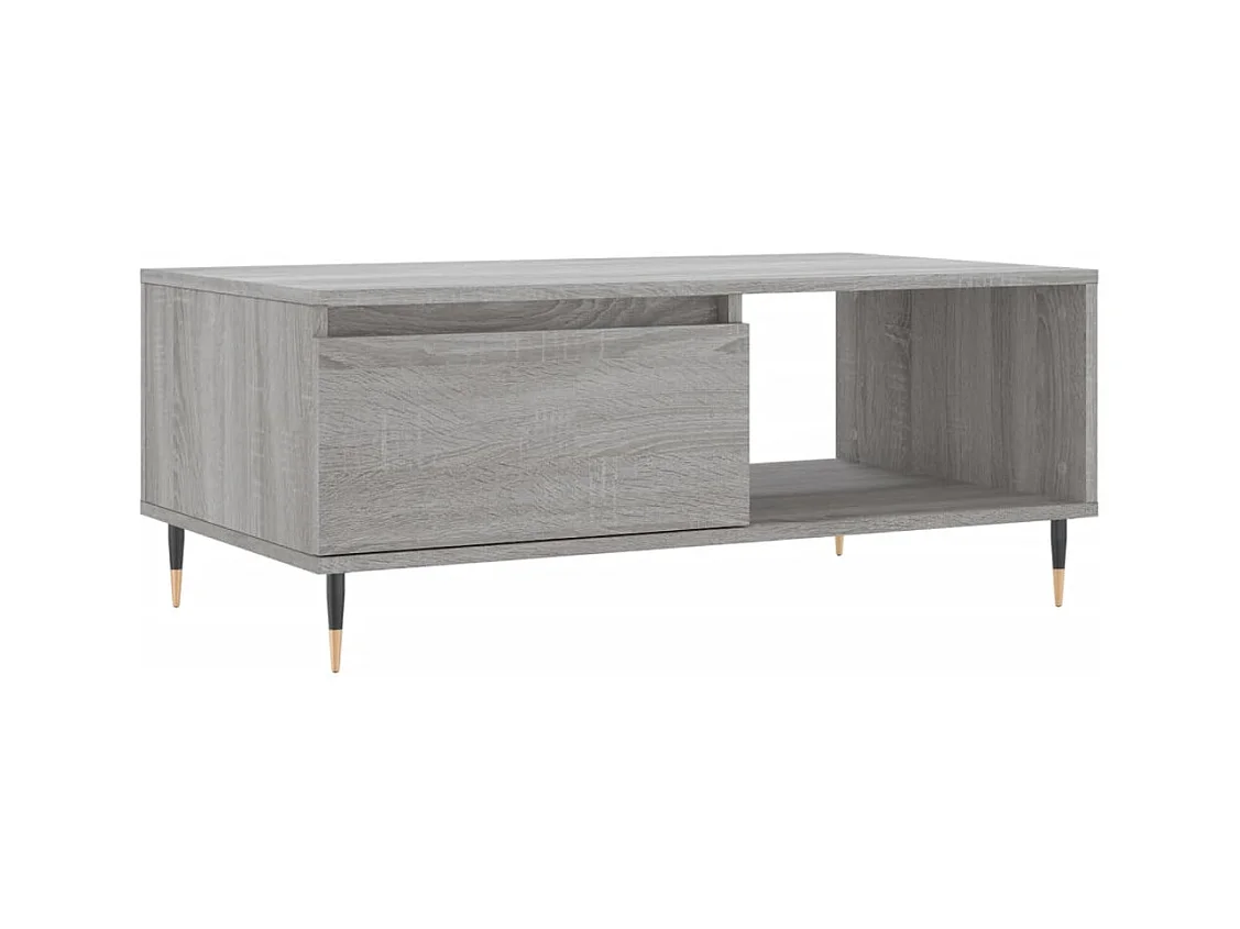 Table basse Sonoma gris 90x50x36,5 cm Bois d'ingénierie