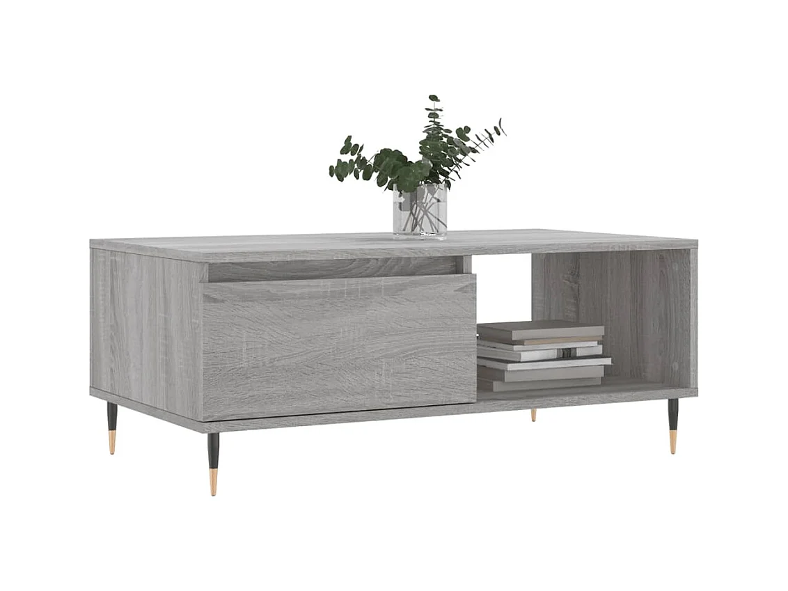 Table basse Sonoma gris 90x50x36,5 cm Bois d'ingénierie