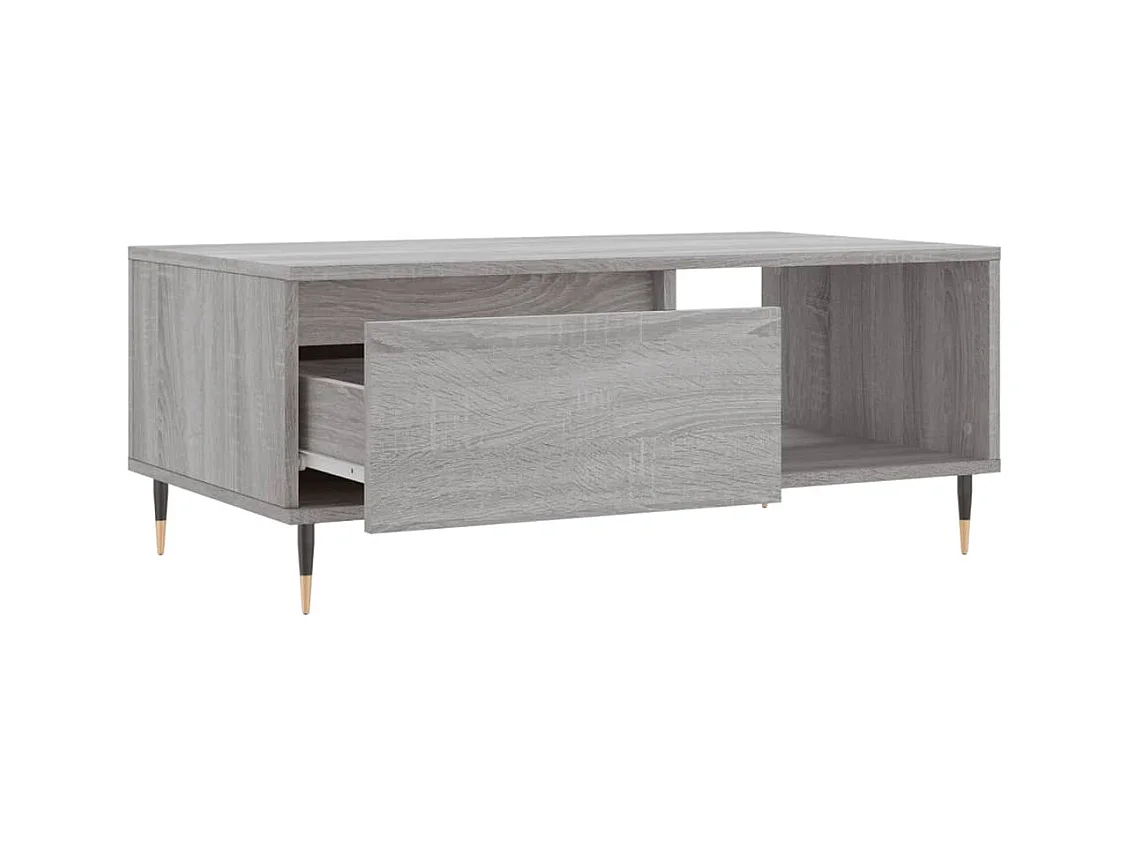 Table basse Sonoma gris 90x50x36,5 cm Bois d'ingénierie