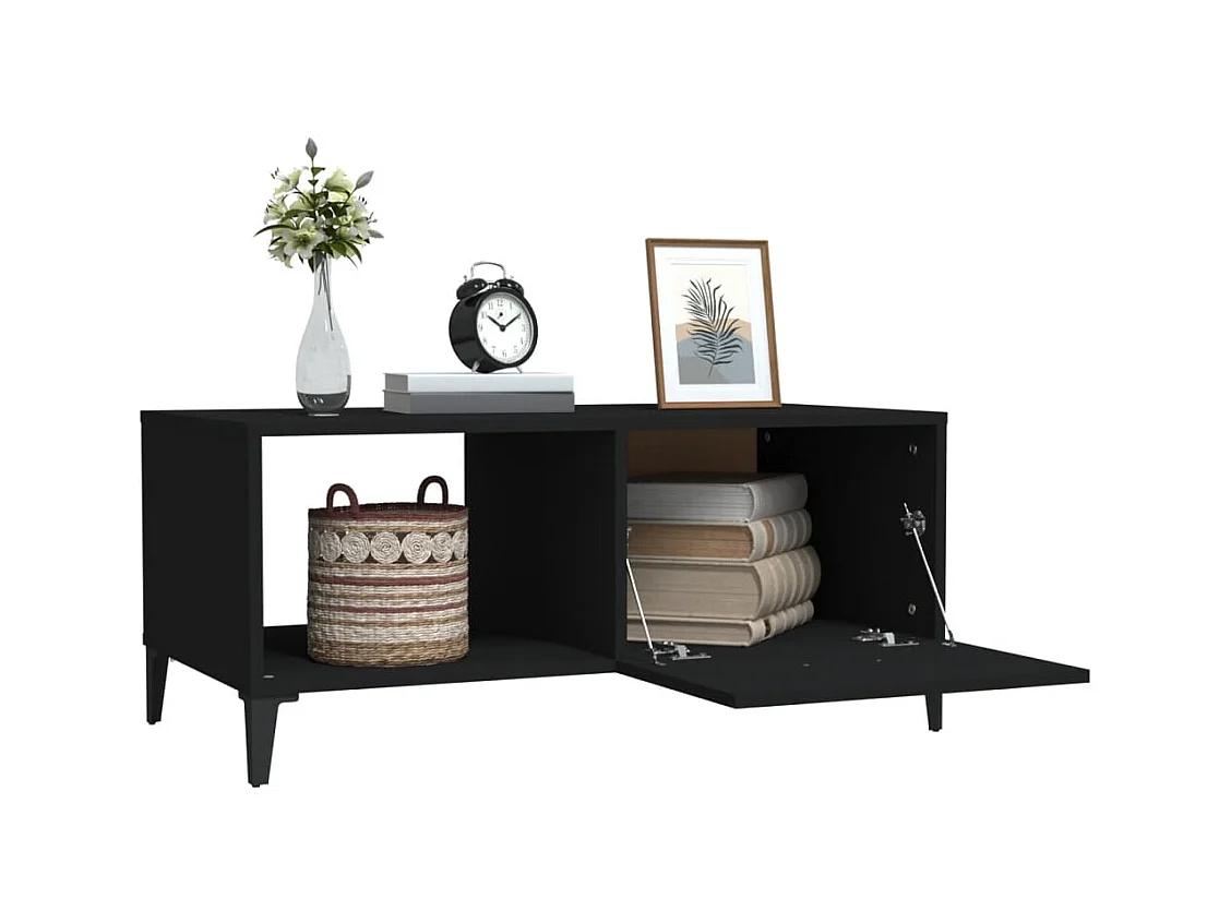 Table basse noir 90x50x40 cm bois d'ingénierie
