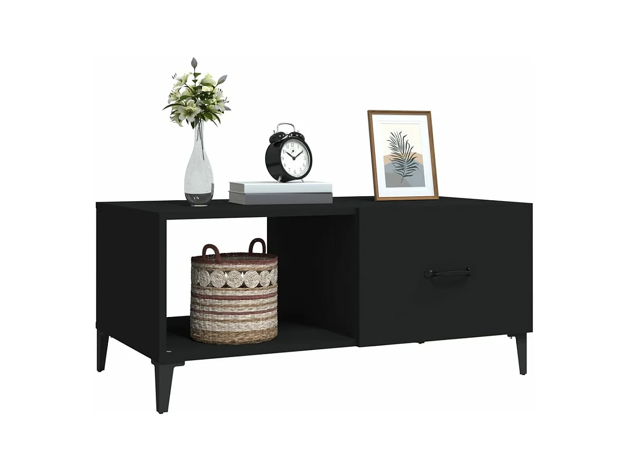 Table basse noir 90x50x40 cm bois d'ingénierie