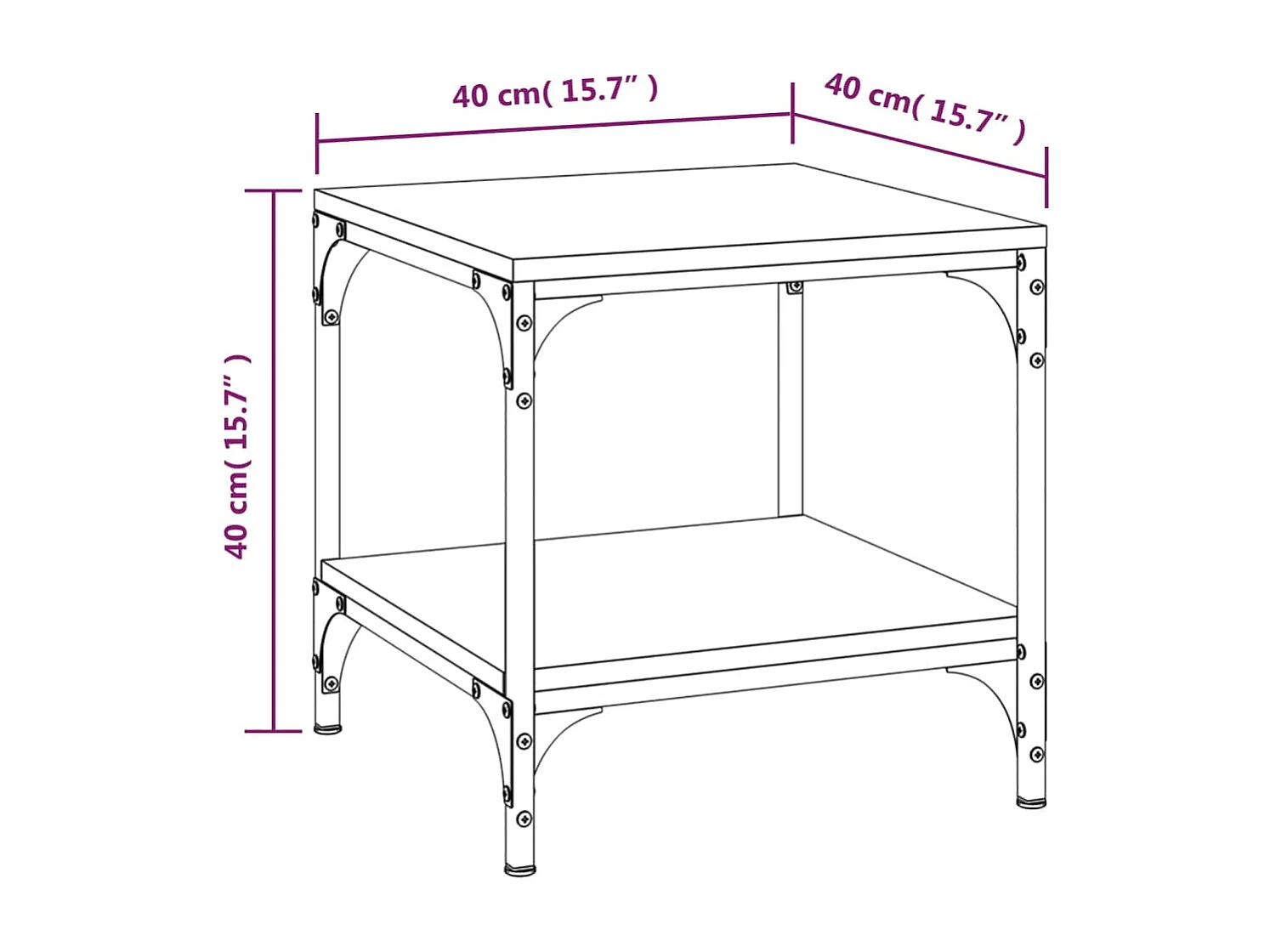 Tables d'appoint 2 pièces Chêne marron 40x40x40 cm Bois ingénierie